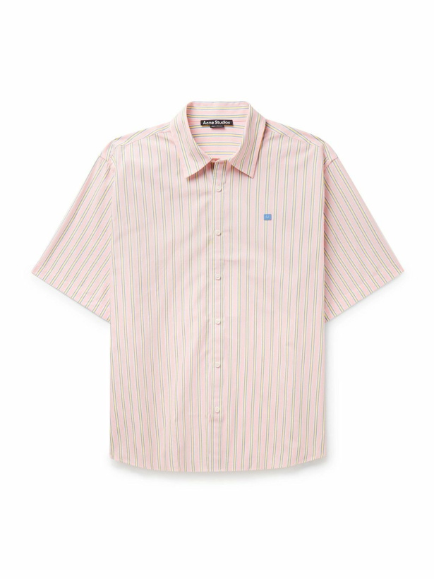 Photo: Acne Studios - Sarlie Striped Cotton-Poplin Shirt - Pink