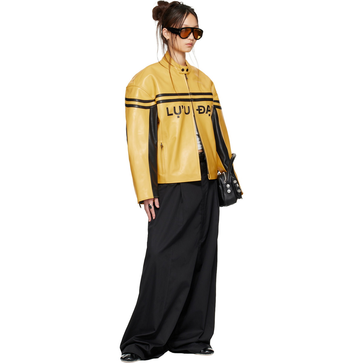LU'U DAN BRUCE LEE x LỰU ĐẠN Yellow Legacy Moto L-D Leather Jacket