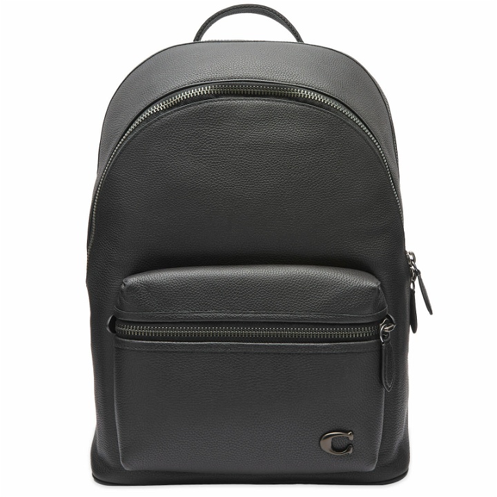 Photo: Coach Men's Charter Backpack in Black Pebble Leather