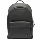 Coach Men's Charter Backpack in Black Pebble Leather