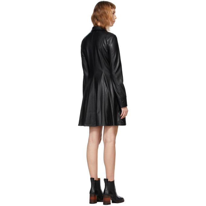 stand studio leather dress Stand Studio Black Sariah Faux-Leather Minidress Stand Studio