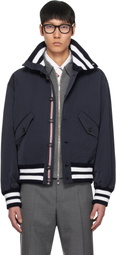 Thom Browne Navy Tech Flight Bomber Jacket