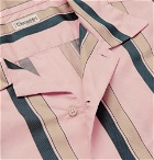 Camoshita - Camp-Collar Striped Cotton Shirt - Pink