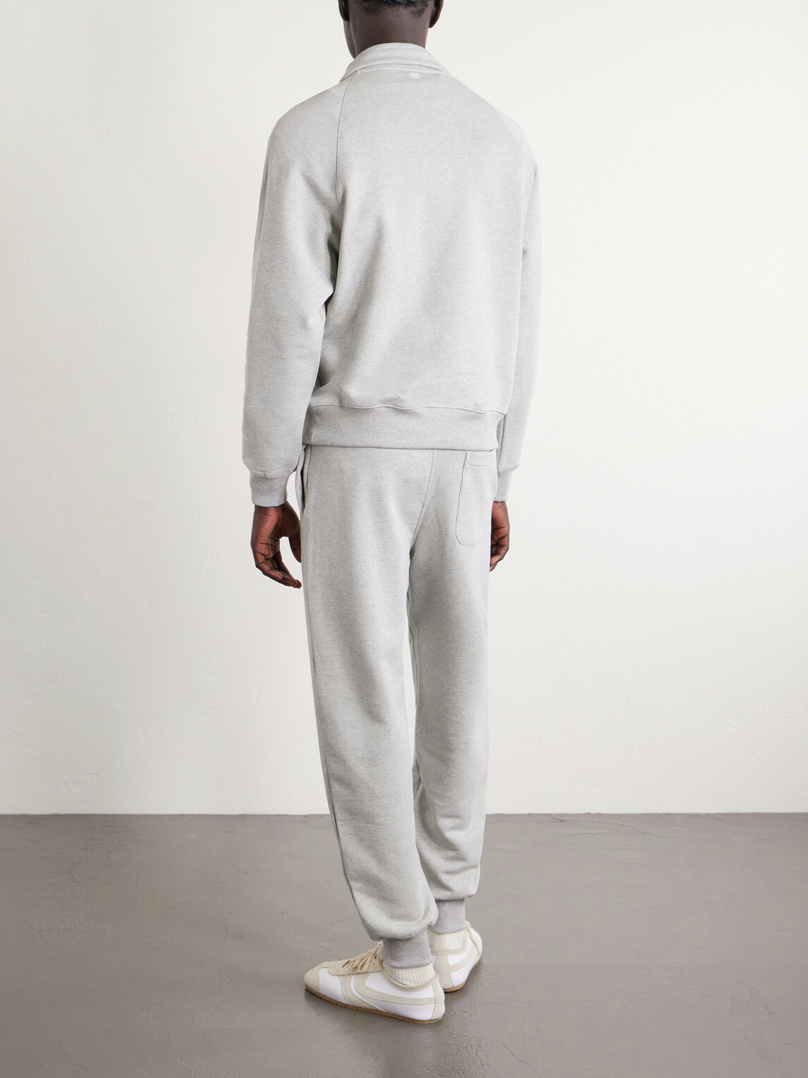 AMI PARIS - Logo-Embroidered Cotton-French Terry Sweatpants - Gray