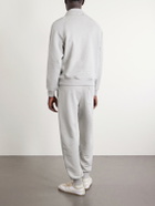 AMI PARIS - Logo-Embroidered Cotton-French Terry Sweatpants - Gray