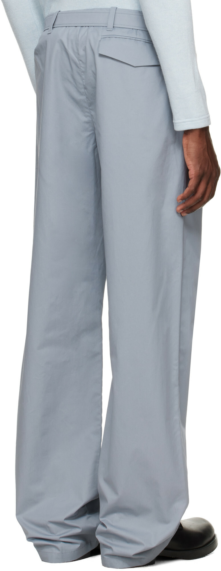 Rier Blue Cotton Utility Trousers
