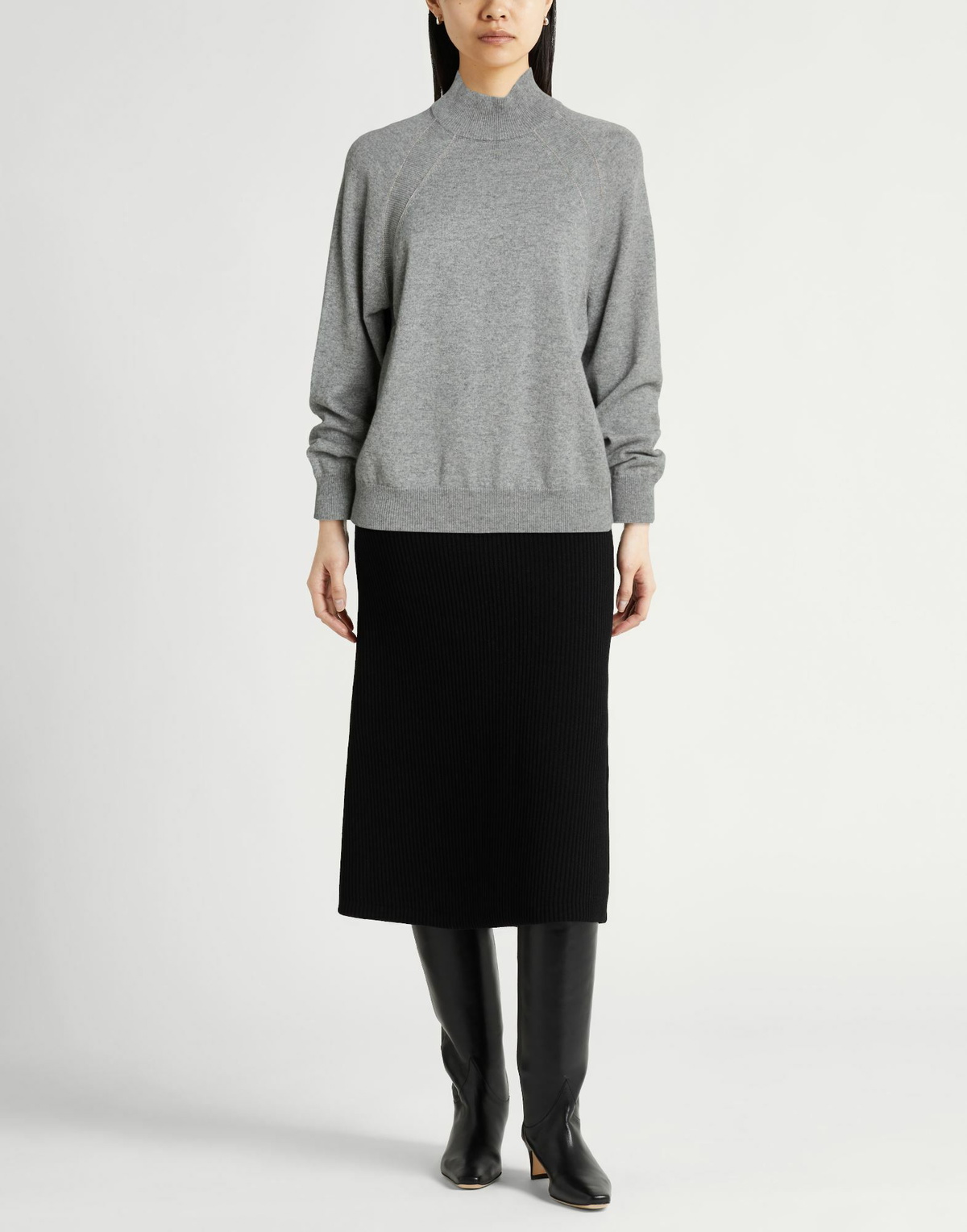 Peserico Womens Turtleneck in Grey