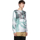 Eckhaus Latta White and Green Warped Yosemite Lapped Long Sleeve T-Shirt