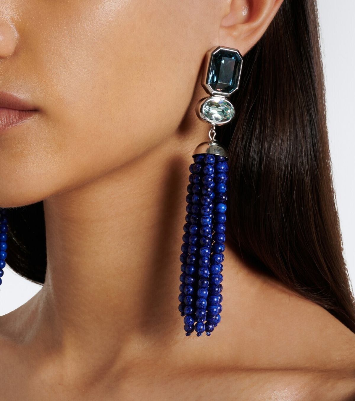 Jennifer Behr Embellished fringed drop earrings