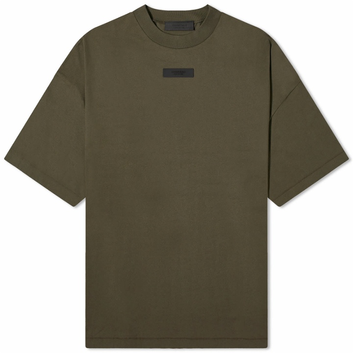 Photo: Fear of God ESSENTIALS Men's Spring Tab Crew Neck T-Shirt in Ink