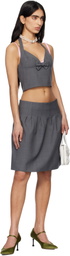 SHUSHU/TONG Gray Halter Bow Tie Cami Top