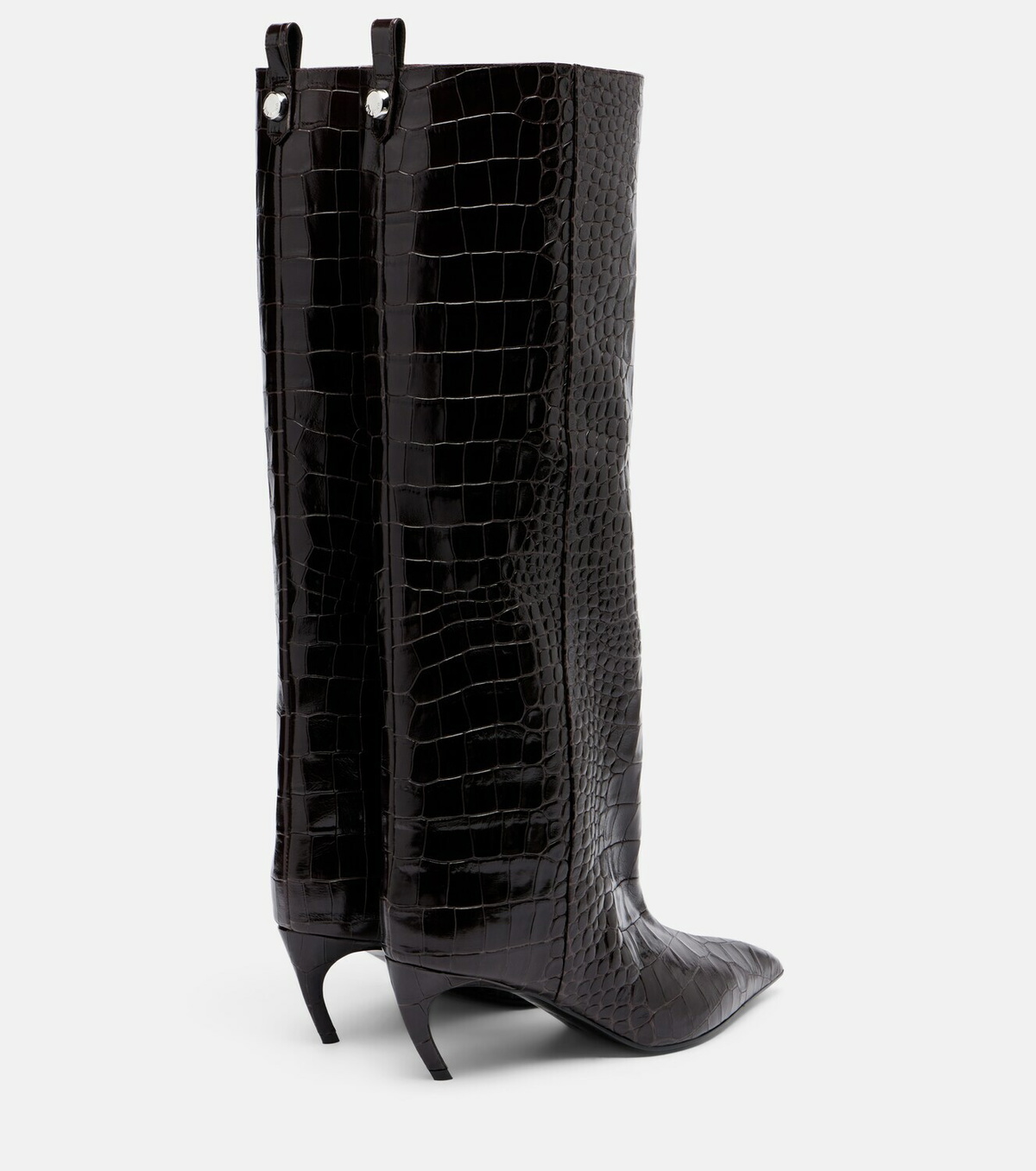 The Attico Lea croc-effect leather knee-high boots