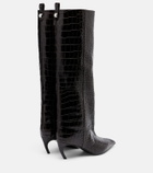 The Attico Lea croc-effect leather knee-high boots