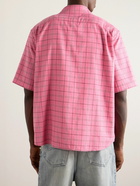 Acne Studios - Sarlie Logo-Appliquéd Checked Cotton-Flannel Shirt - Pink