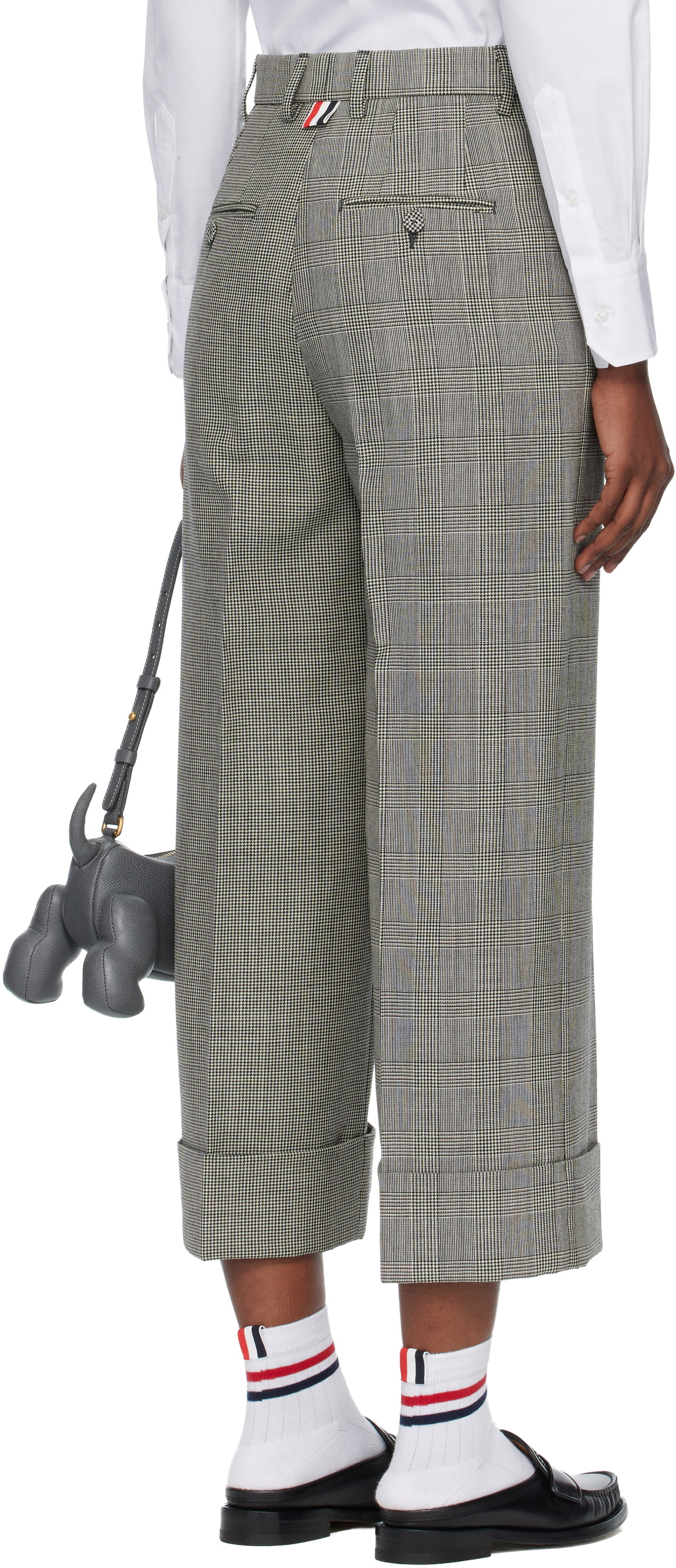 Thom Browne Black & White High Waisted Straight Leg Trousers