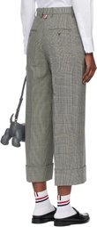 Thom Browne Black & White High Waisted Straight Leg Trousers