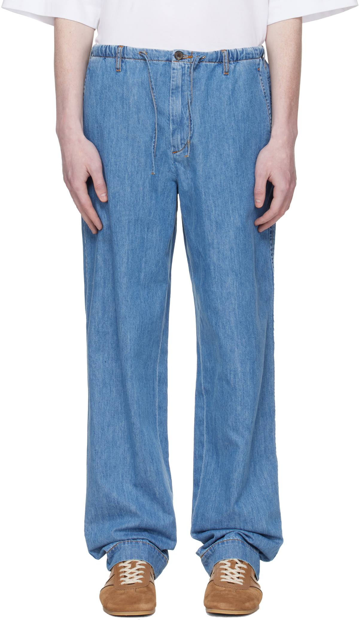 Dries Van Noten Blue Drawstring Jeans Dries Van Noten