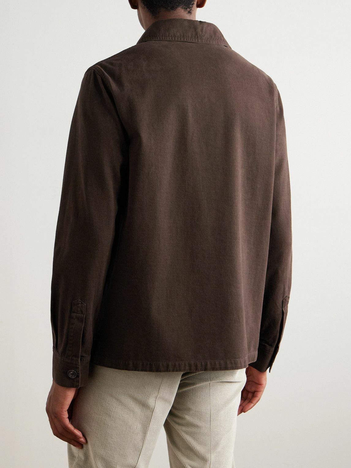 Incotex - Cotton and Cashmere-Blend Overshirt - Brown
