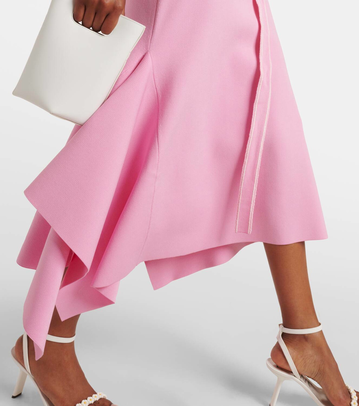 Monique Lhuillier Belted knitted midi dress