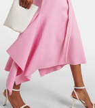 Monique Lhuillier Belted knitted midi dress