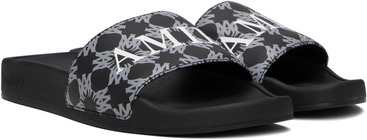 AMIRI Black MA Quad Canvas Pool Slides