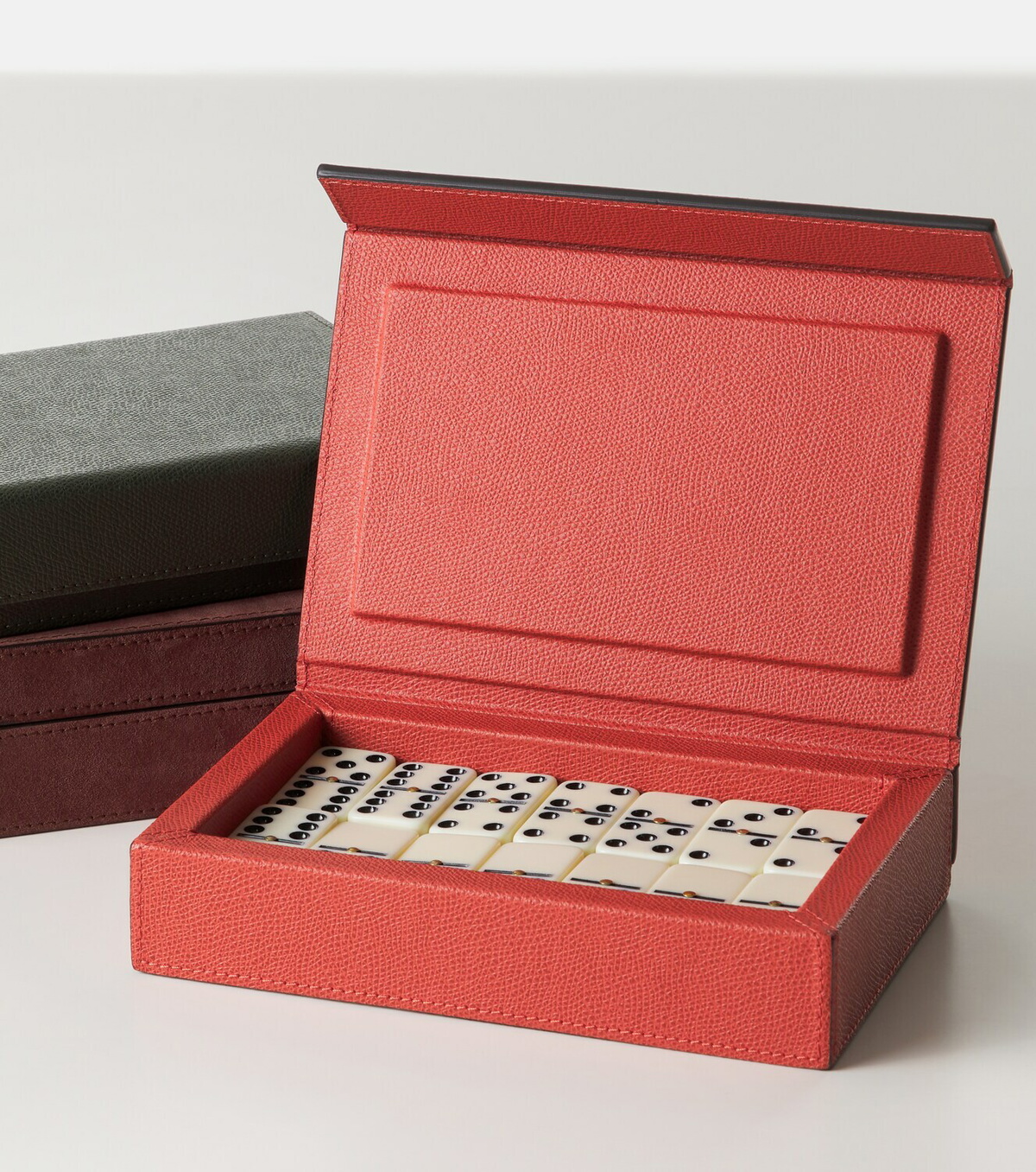 Giobagnara Parma leather and walnut domino set