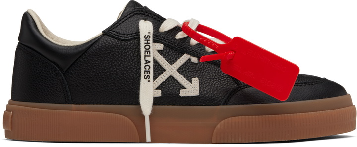 Photo: Off-White Black Vulcanized Leather Sneakers