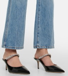 Jimmy Choo Bing 65 embellished patent leather mules