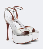 Amina Muaddi Aya mirrored leather platform sandals