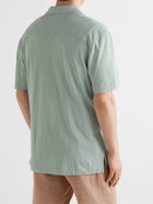 Frescobol Carioca - Angelo Camp-Collar Cotton and Linen-Blend Jersey Shirt - Green