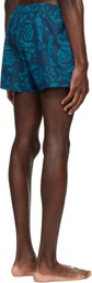 Versace Navy Baroque Swim Shorts
