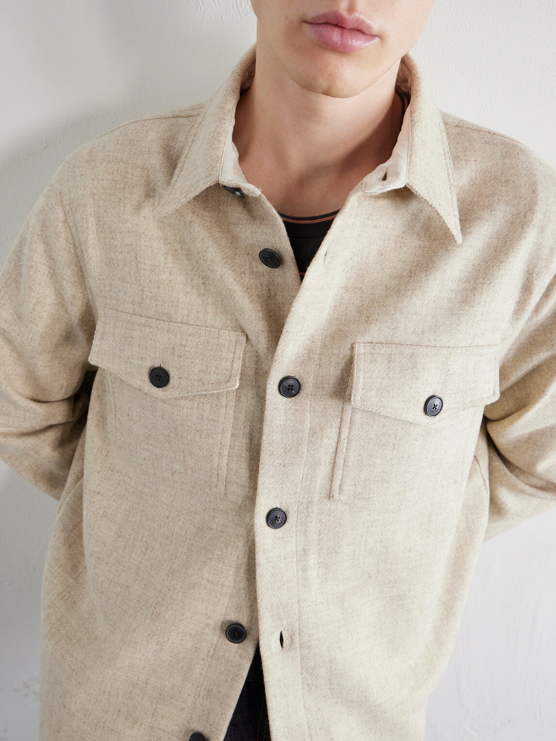 Portuguese Flannel - Wool-Tweed Overshirt - Neutrals