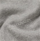 NN07 - Barrow Logo-Print Mélange Fleece-Back Cotton-Jersey Hoodie - Gray