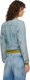 Maison Margiela Blue V-Neck Denim Jacket