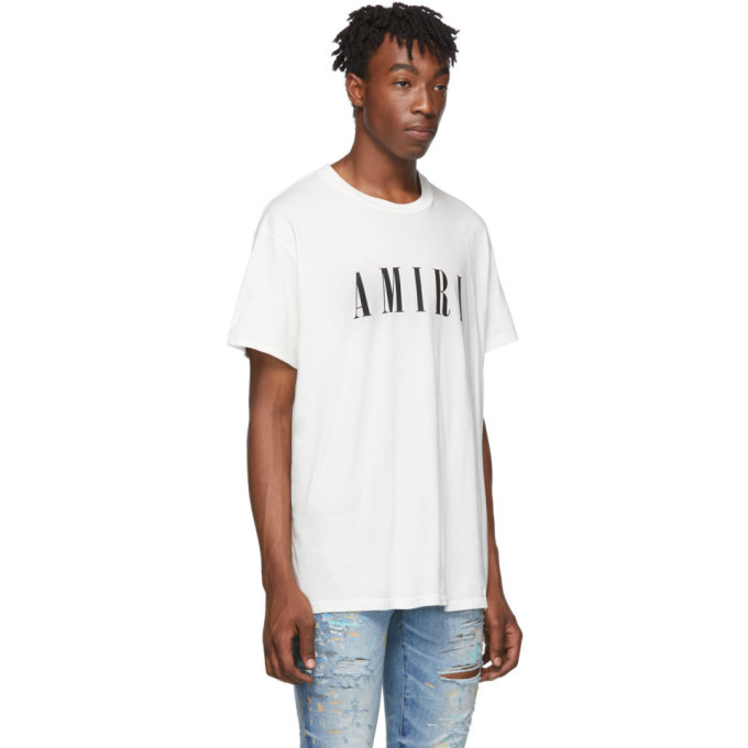 Amiri White and Black Logo Core T-Shirt Amiri