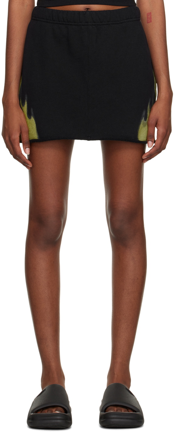 Heron Preston Black Law Flames Miniskirt