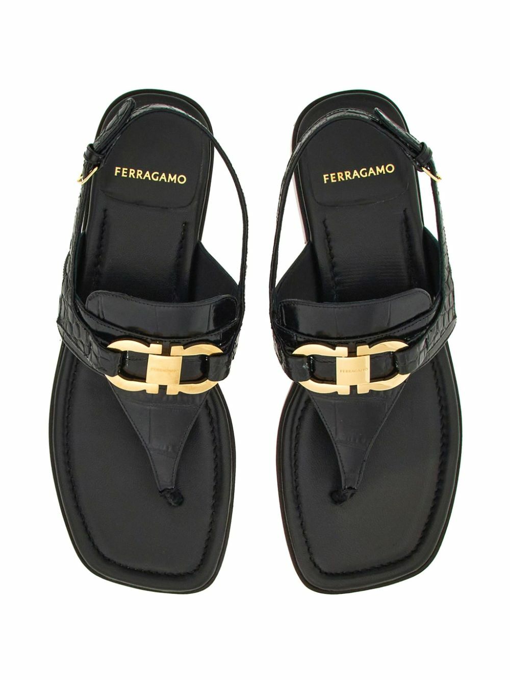 【FERRAGAMO】GANCINI LEATHER THONG SANDALS FERRAGAMO - Gancini Leather Thong Sandals Salvatore Ferragamo