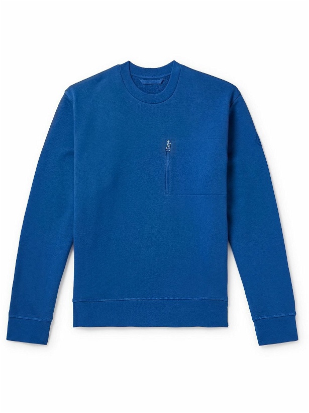 Photo: Moncler - Logo-Appliquéd Cotton-Jersey Sweatshirt - Blue