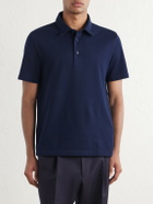 Brioni - Cotton-Piqué Polo Shirt - Blue