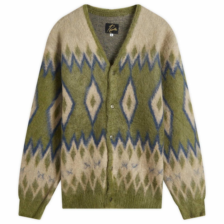 Photo: Needles Diamond Mohair Cardigan in Olive