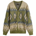 Needles Diamond Mohair Cardigan in Olive