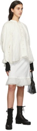 Renli Su White Mulberry Silk Puff Shoulder Dress