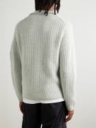 C.P. Company - Logo-Appliquéd Waffle-Knit Wool-Blend Zip-Up Sweatshirt - Neutrals