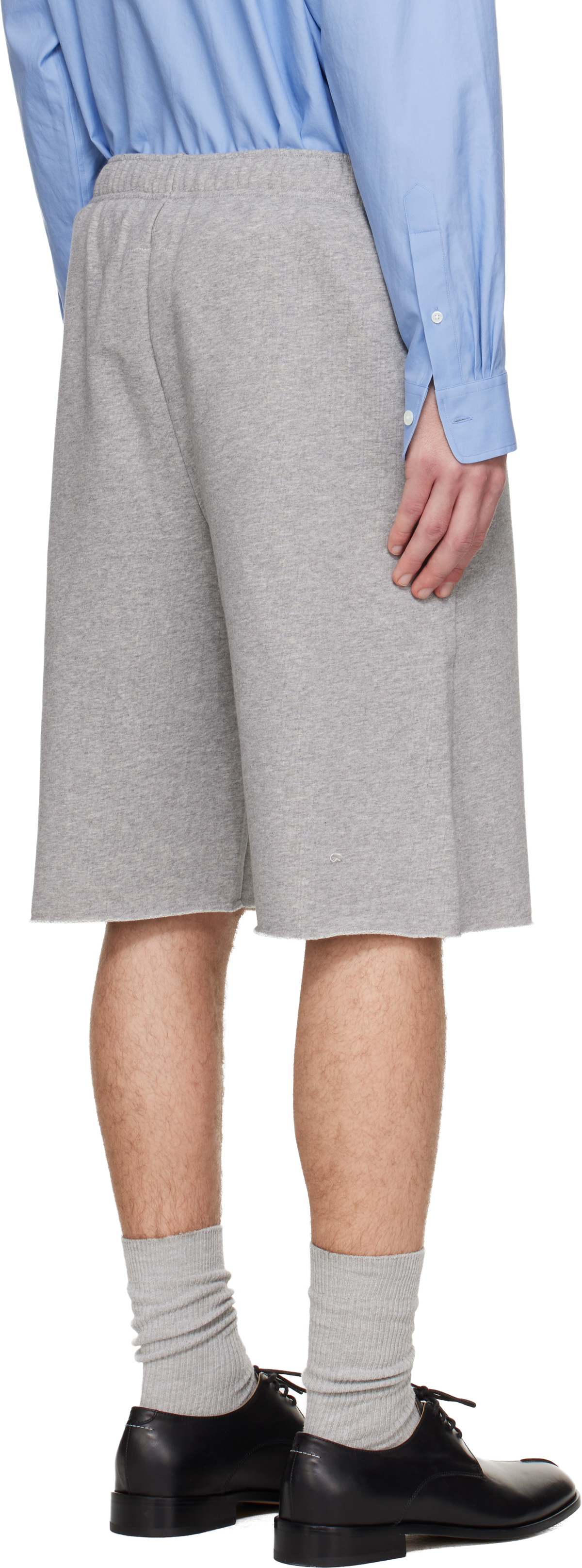 MM6 Maison Margiela Gray Logo Patch Shorts