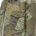 John Elliott Men's Patchwork Military Shirt in Olive