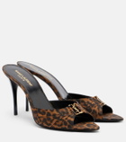 Saint Laurent Babylone Cassandre grosgrain mules