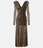 Ganni Leopard-print cloqué maxi dress