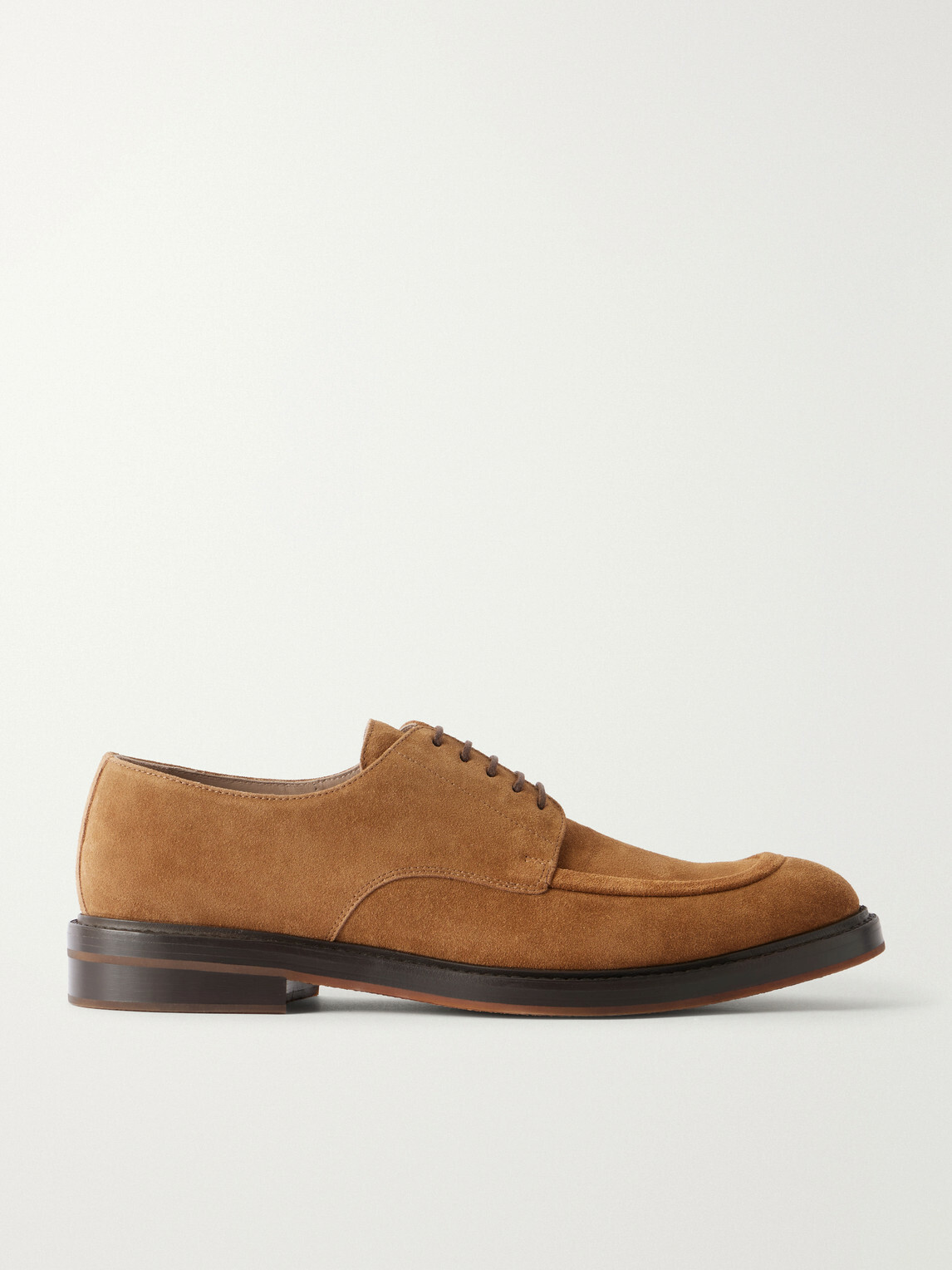 Manolo Blahnik - Newbury Suede Derby Shoes - Neutrals