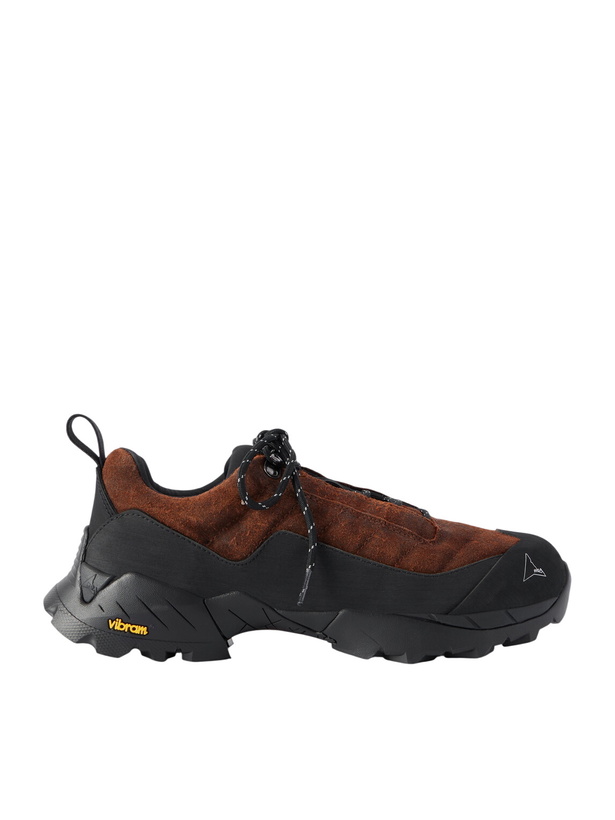 Photo: ROA - Katharina Rubber and Leather-Trimmed Brushed-Suede Hiking Sneakers - Brown