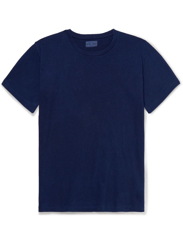 Photo: Blue Blue Japan - Logo-Print Cotton-Jersey T-Shirt - Blue